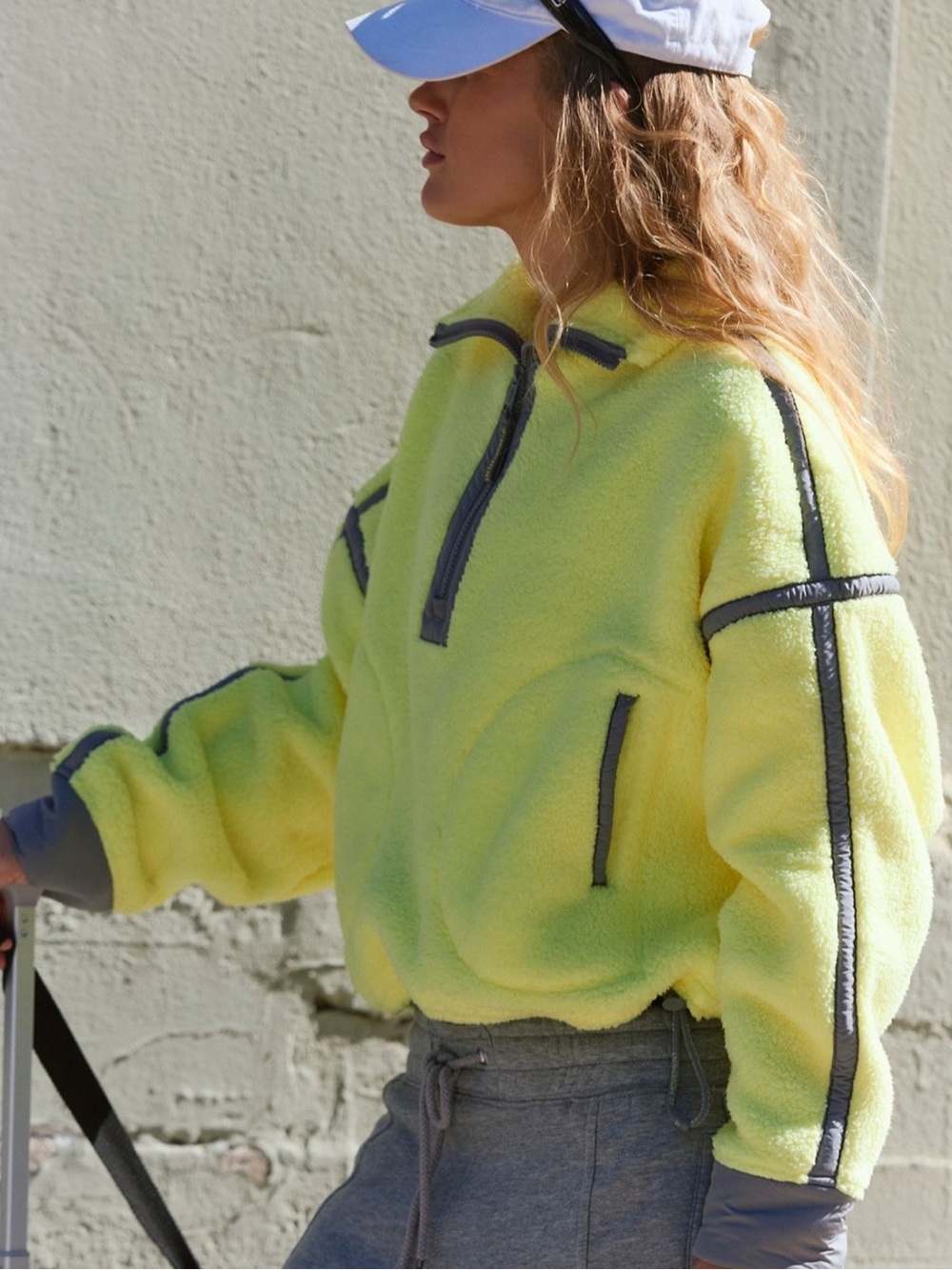 FREE PEOPLE MOVEMENT Mountain High Half Zip Fleece Sour Citrus Combo NWT XS - Picture 9 of 9